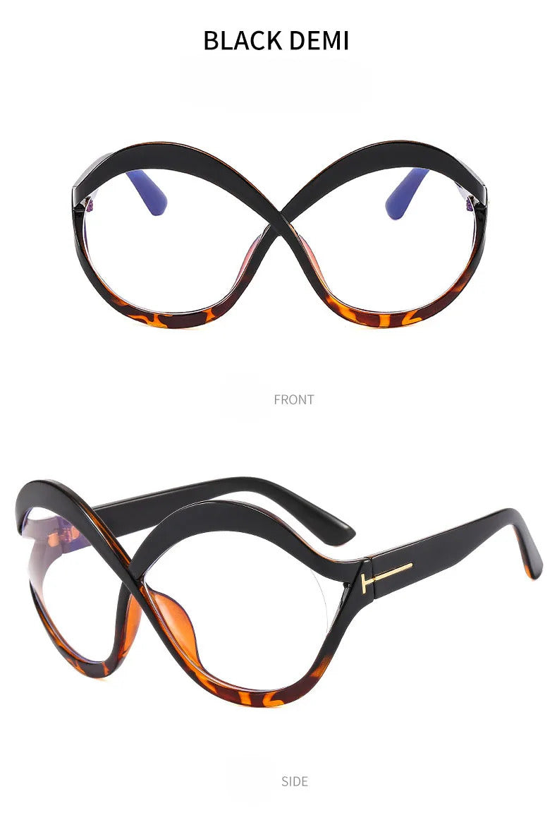 Luxury Oversized Round Sunglasses Goggle New Brand Designer Women Sun Glasses Trends Punk Shades Eyewear Eyeglasses Oculos