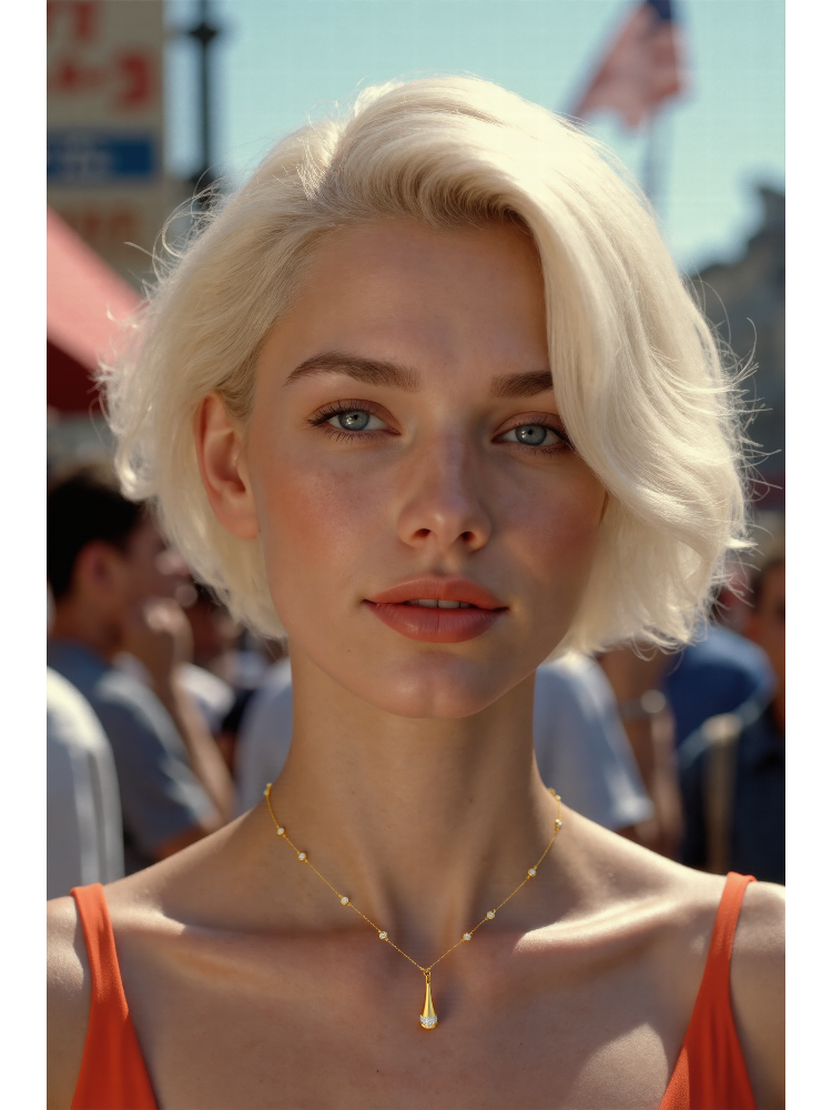 925 Sterling Silver Gold Water Drop Choker Necklace | High - End Niche INS Elegant Jewelry for Women